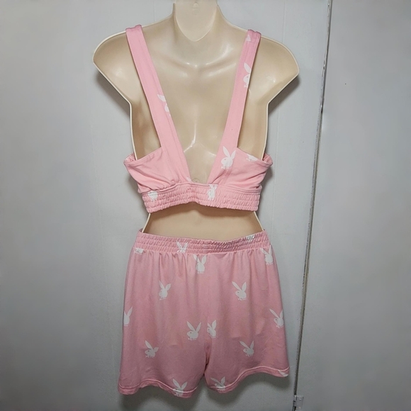Baby Pink Playboy Motif PJs - Picture 3 of 6